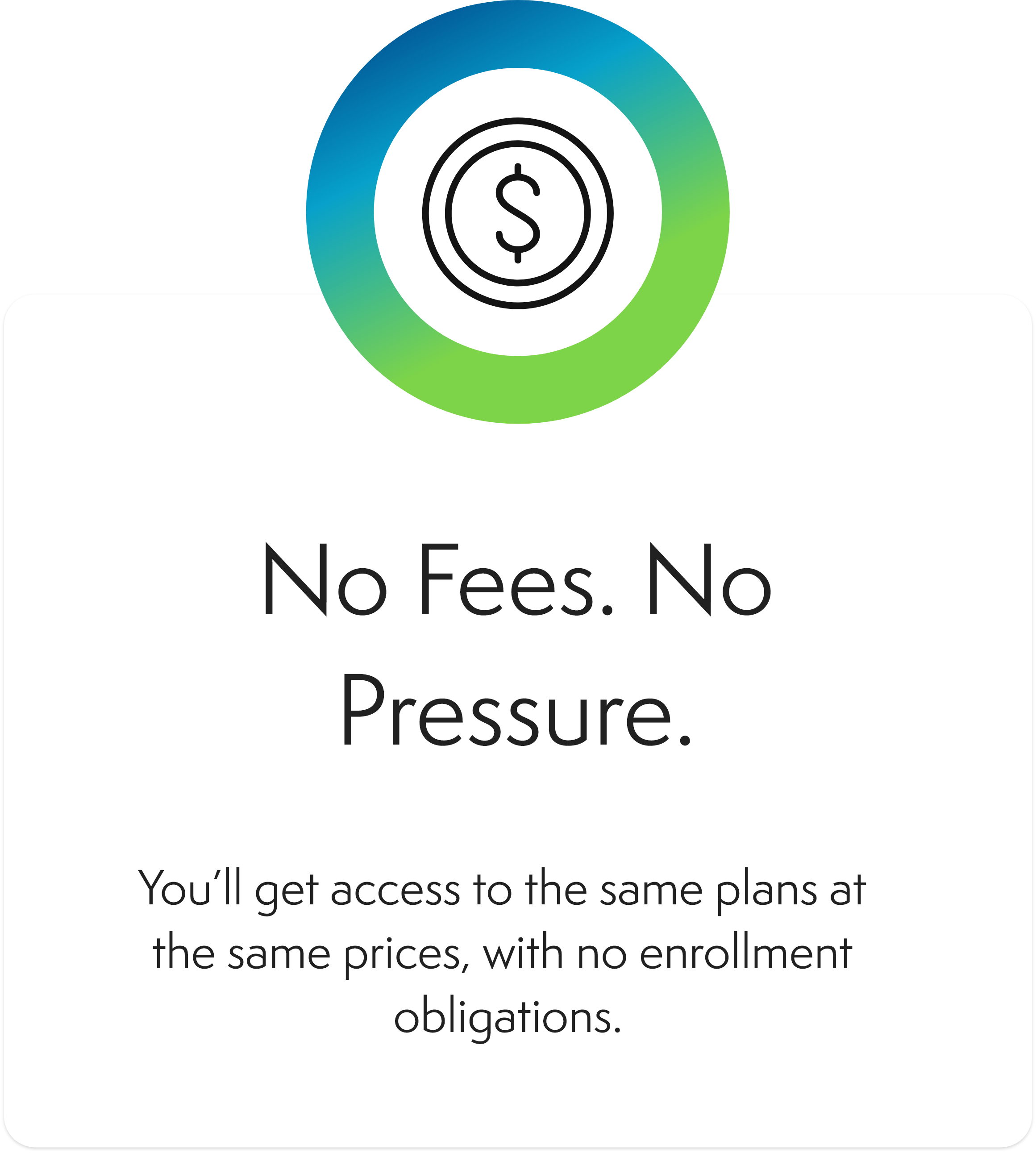 Icon showing a price tag with a slash through it, representing no fees.